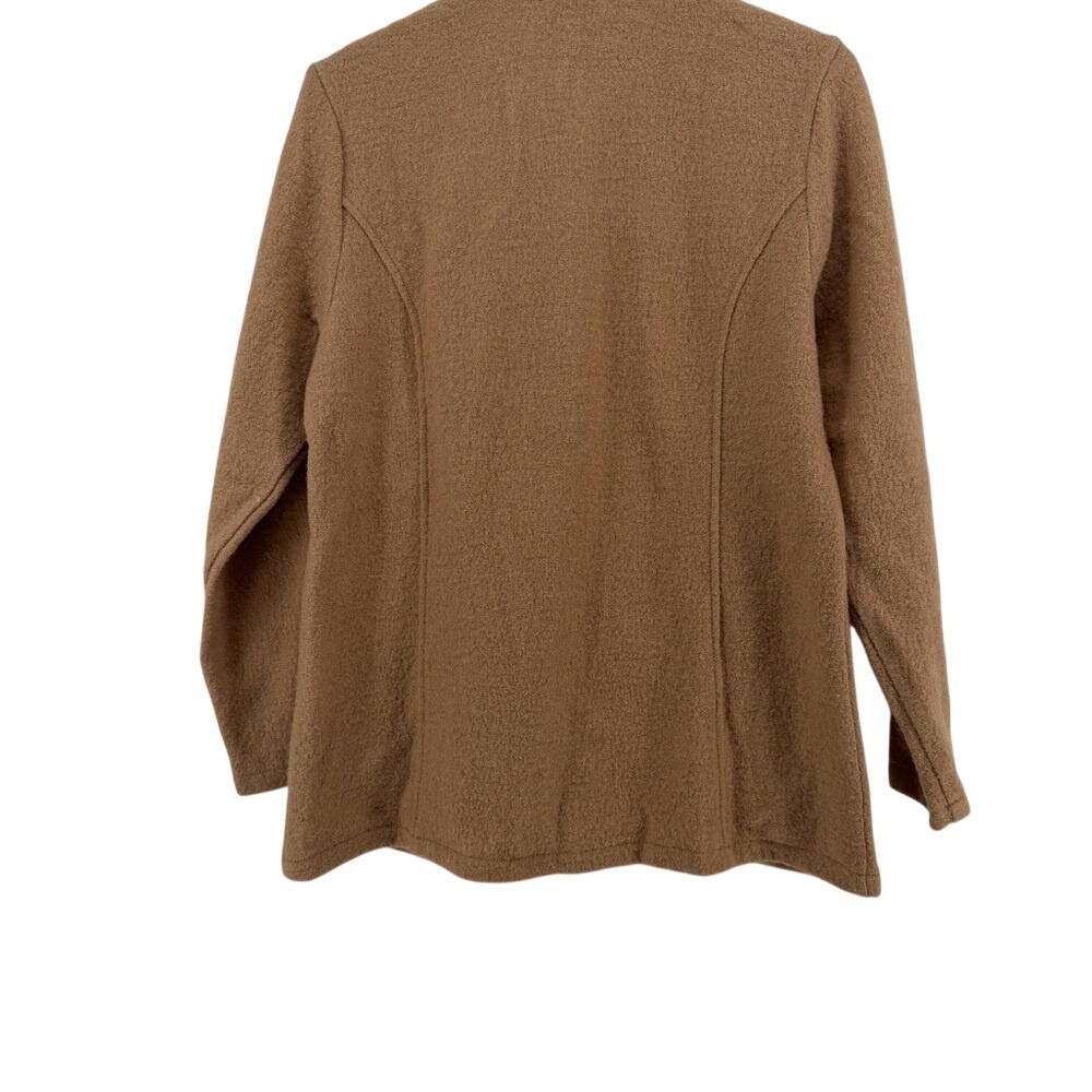 Appleseeds Womens Large 100%‎ Wool Mock Neck Button Front Jacket Camel Tan L - Picture 6 of 6